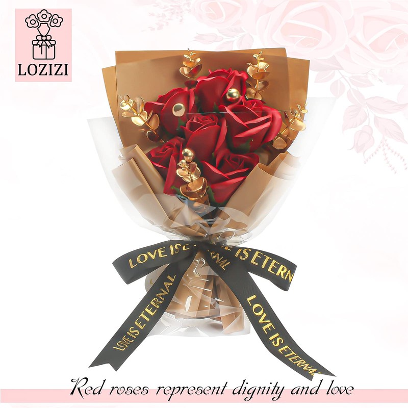 LOZIZI Soap Flower Bouquet Artificial Roses Never Wither Flowers Popular