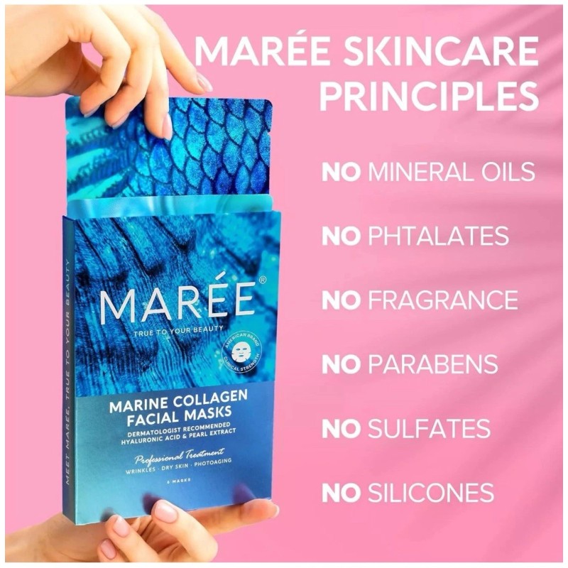 Collagen ++ MAREE Facial Masks with Marine Collagen & Hyaluronic