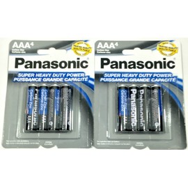 Panasonic B01N03FKKC 8pc AAA Batteries Super Heavy Duty Power Carbon Zinc Triple A Battery 1.5v