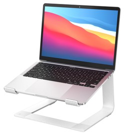 GleYo Laptop Stand for Desk Detachable Aluminum Computer Riser Portable Metal Notebook Holder Compatible with MacBook Air, Pro, Dell, HP, Lenovo and All 10-16" Laptops, Silver
