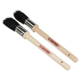 FMprofessional 23 cm 2 Ashtray Brushes, Light Wood, Glossy, Black, Approx. 22 cm, 2 Units