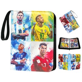 Oirigaga Football Trading Card Album 4 Compartments Football Cards Scrapbook Collector Book with Zip Carry Handle and 50 Sleeves for 400 Cards Sports Cards Book Folder Folder Folder