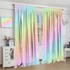 VUMIVI Rainbow Glitter Curtains Boho Colorful Gradient Pastel Stars Shiny
