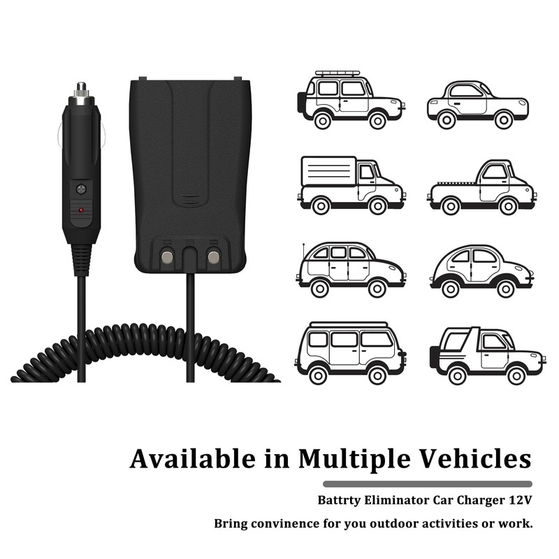 BAOFENG BF-888S Battery Eliminator Car Charger Compatible with BF-777s BF-666s