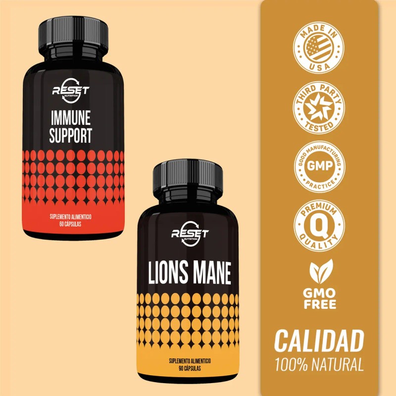 Reset Nutrition Kit Lions Mane Energa Mental E Inmunidad Sin