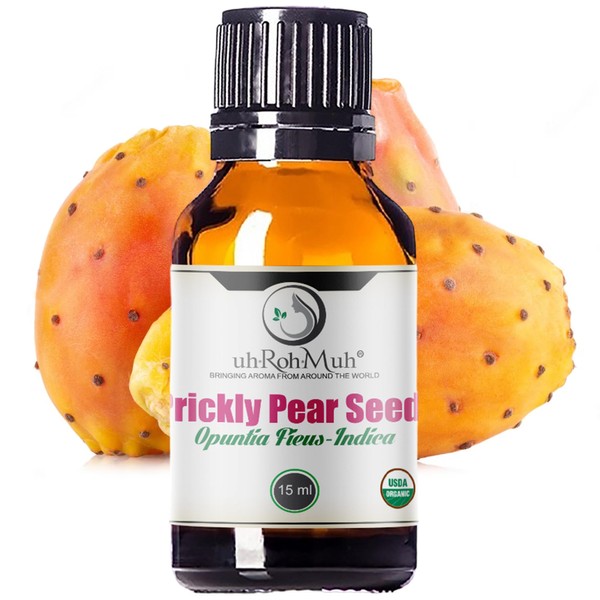 uh*Roh*Muh Moroccan Prickly Pear Seed Oil for Skincare and Haircare | 100% Organic and Virgin Prickly Pear Carrier Oil, USDA Certified - Ideal Carrier Oil for Essential Oils 4oz