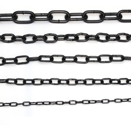 Strong JBP Jet Black Plated Heavy Duty Steel Chain 5MM - 2 Metre Custom Cut Length