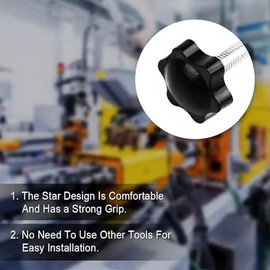 Aoktorkit 5Pcs Star Grip Knobs M6*20 Clamping Screw Knob Thread Thumb Screws Handle Knobs for Quick Remove Clamping Screws, Black