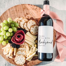 Pairs Well with Bridesmaid Duties, Pairs well with Maid of Honor Duties, Bridesmaid Proposal Wine Label, Maid of Honor Proposal Wine Labels, Matron of Honor Proposal, Bridesmaid Gift (Bridesmaid)
