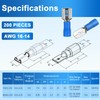 200 Pcs Female and Male Quick disconnects Spade Terminals, Blue