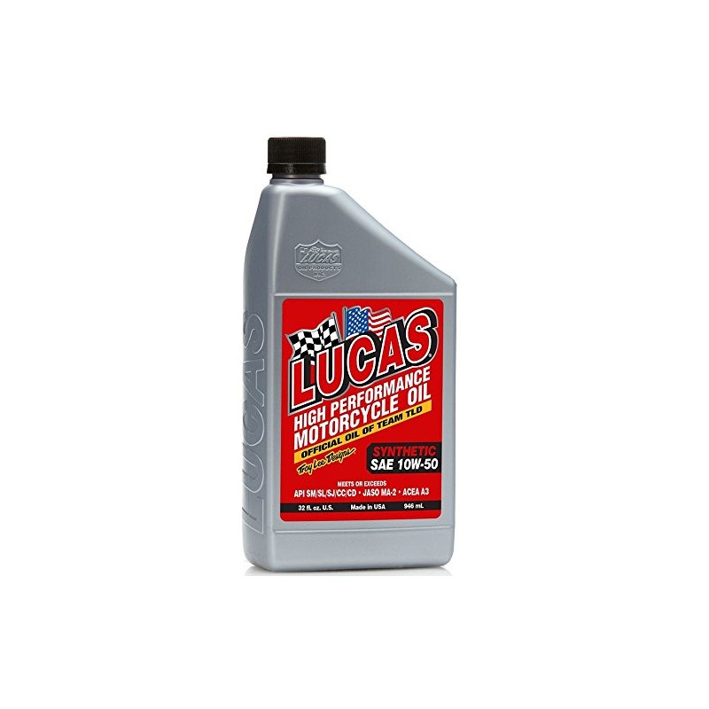 Lucas Oil 10716 High Performance Synthetic Motorcycle Oil SAE 10W-50-1