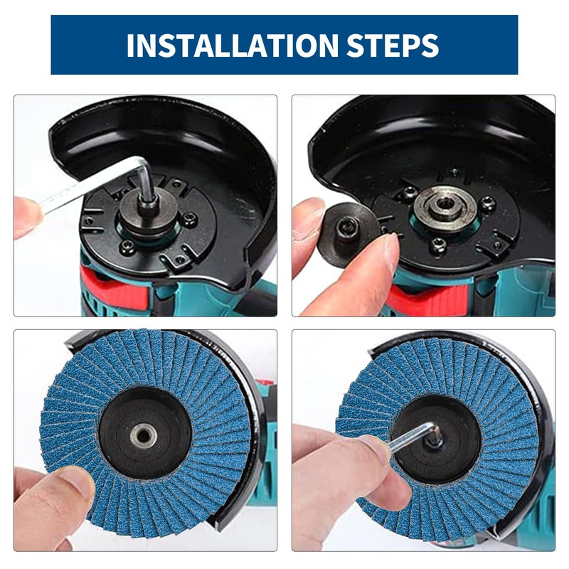 12 Pack Angle Grinder Discs Set, 50mm Flap Discs 40/60/80/120