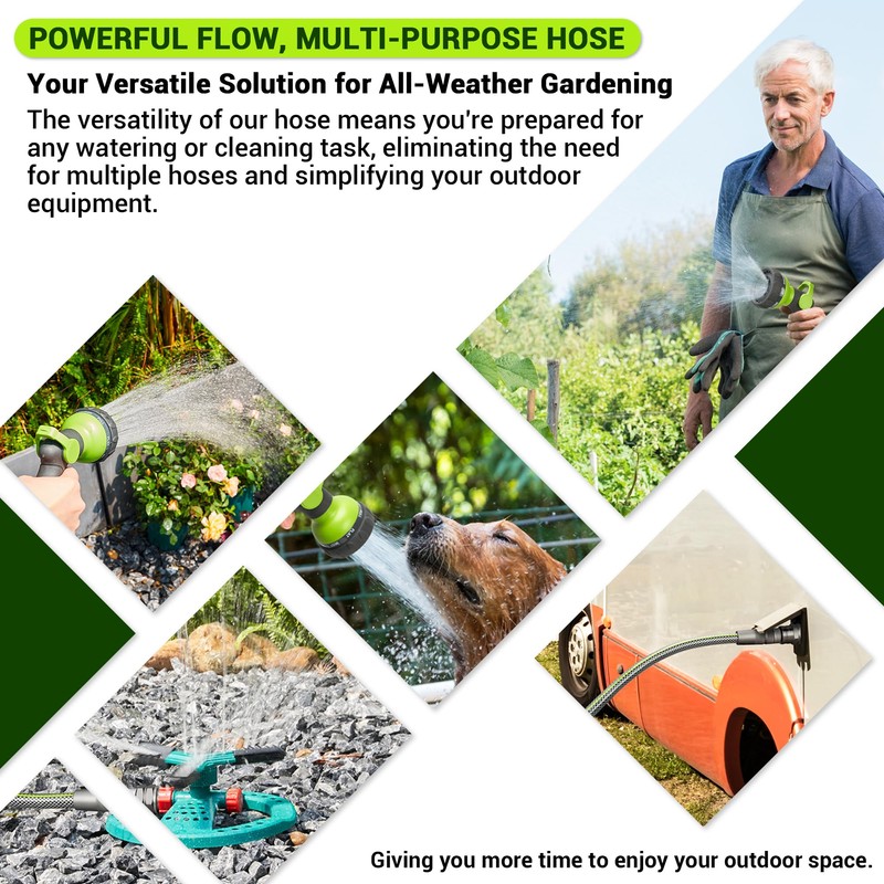 Flexible Garden Hose 75 FT - Heavy Duty Non-Expandable 75FT