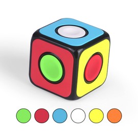 Magic Cube QiYi Toys 1x1 Magic Cube Puzzle Gyro Rotation Cube Brain Teasers Magic Puzzle Spinning Anti-Anxiety Fidget Spinner Toys for Children and Adults