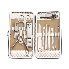 19 Pieces Manicure Set ，Nail Clippers Pedicure Kit，Stainless Steel Manicure Kit，Professional Grooming Kit，Nail Care Tools with Luxurious Travel Case (Gold)