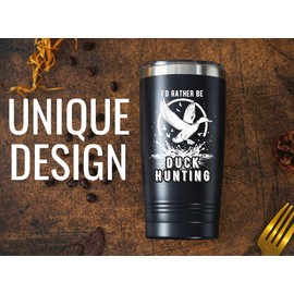 Onebttl 20oz Stainless Steel Insulated Tumbler with Lid for Hunter Dad, Husband, Boyfriend, Rather be Duck Hunting