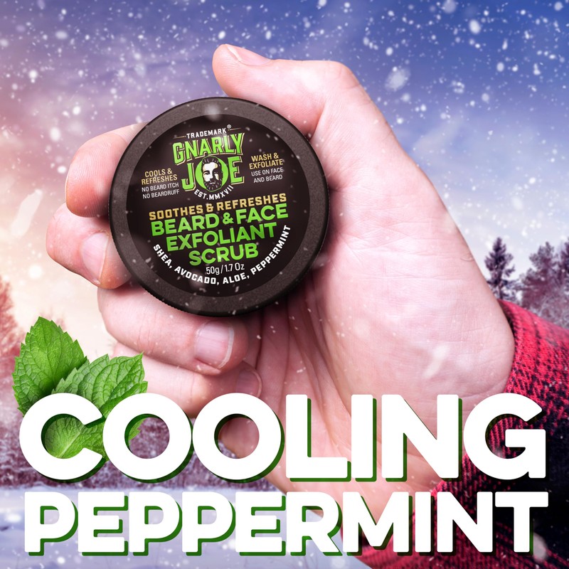 Gnarly Joe Refreshing Peppermint Beard and Face Exfoliant, Wash and