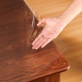 ETECHMART Clear Plastic Table Cover Protector 54 x 54'', Thick Waterproof Transparent Table Protector for Dining Table, Non-Slip Heat Resistant Clear Desk Mat for Kitchen Office Desktop