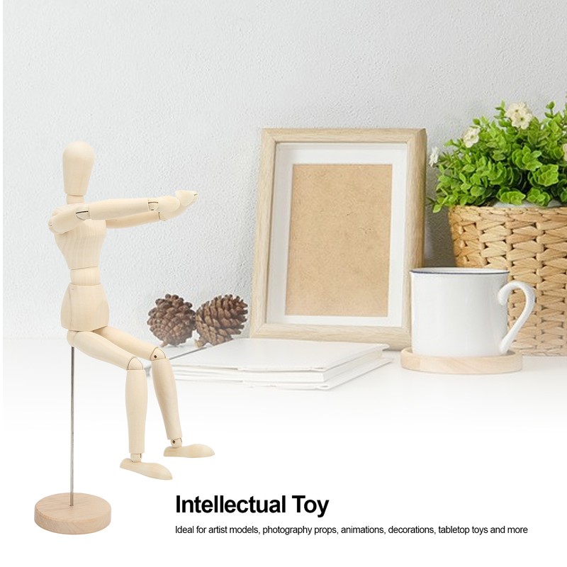 16in Wooden Mannequin Mini Flexible Rotating Sketch Drawing Wooden Figures
