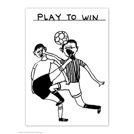 Funny Humorous 'David Shrigley Play to Win' Novelty Postcard