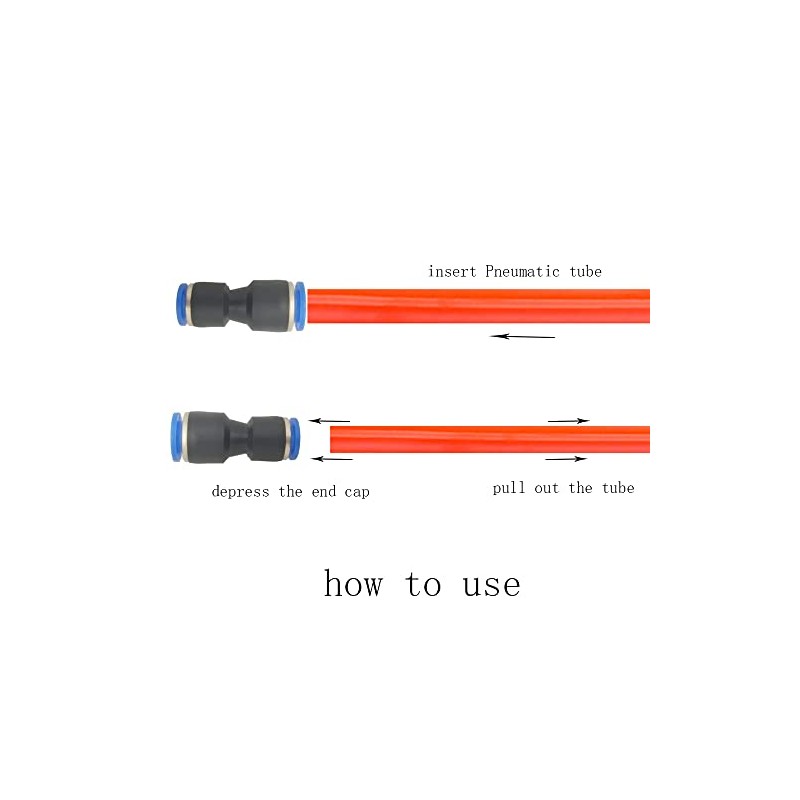 zjxed 1/2" OD x 1/4" OD Pneumatic quick Connector Push