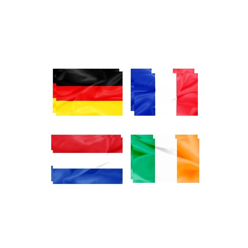 4 Countries Nations Flags 5ft x 3ft for Summer Olympics,