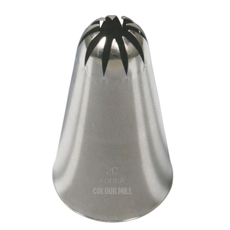 Colour Mill Stainless Steel Piping Tip 2C, Medium 10-Petal Drop