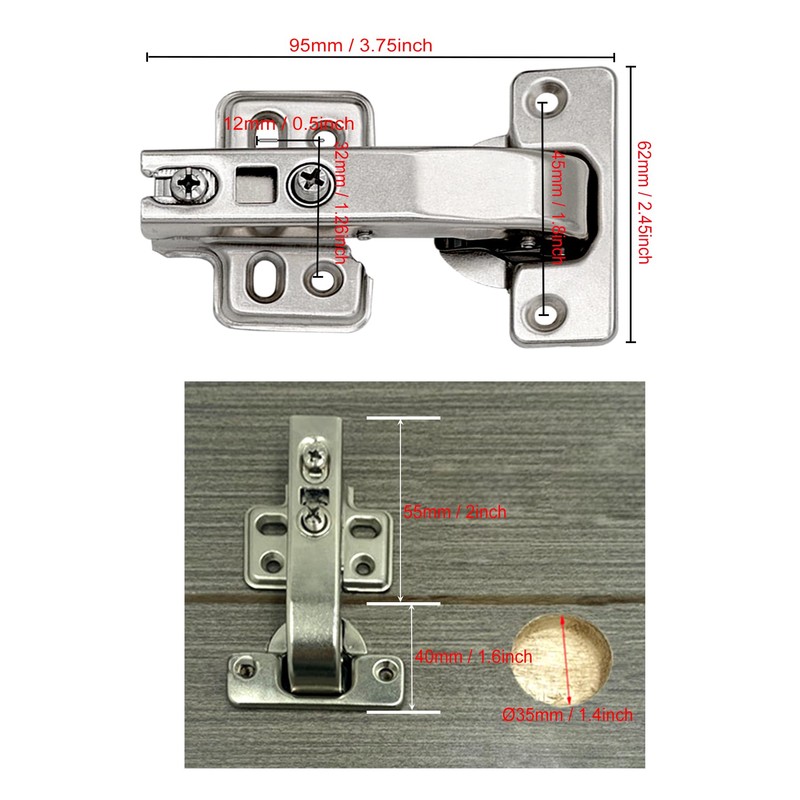 JinBoCheng 4 Pcs Lazy Susan Hardware 90 Degree Kitchen Hinges
