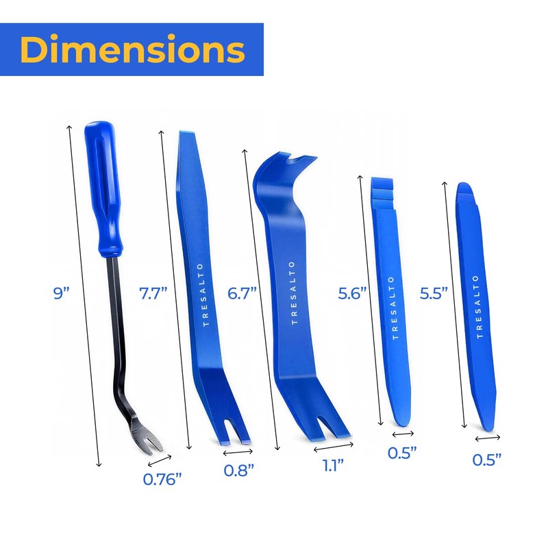 Tresalto Auto Trim Removal Tool Kit - 5 Piece Set