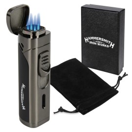 Hammersmith Ballistic Quad-Flame Torch Lighter- Gunmetal/Black