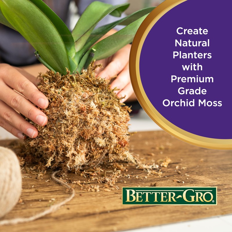 Better-Gro Premium Grade Orchid Moss - 100% Natural, Imported Sphagnum