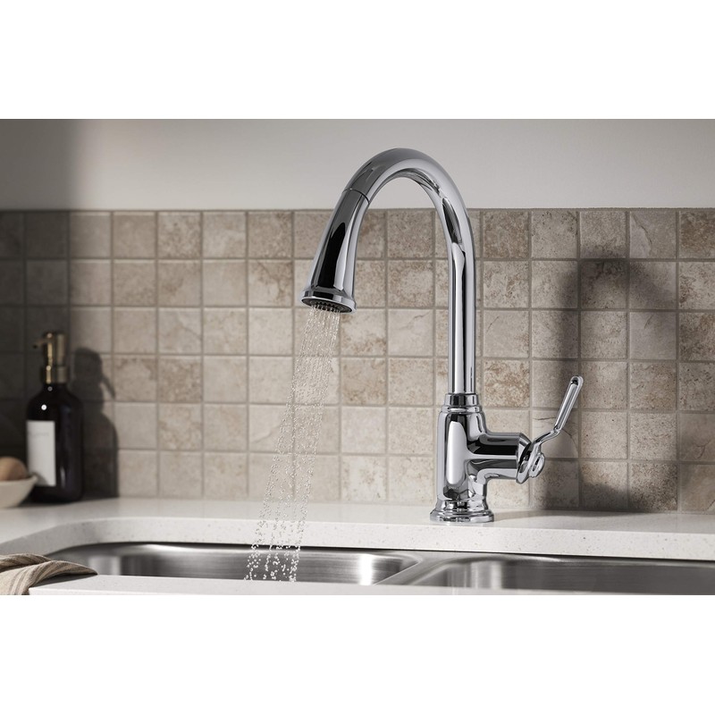 Sterling 24272-CP Ludington Pull-Down Kitchen Sink Faucet, Single-Handle Laundry Faucet,