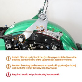 TCMT Adjustable Sissy Bar Passenger Backrest W/Pad Fits For Harley Touring Road King Street Glide Road Glide 2009-2025 Electra Glide 2009-2022 Ultra Limited 2014-2019 Ultra Classic 2009-2013