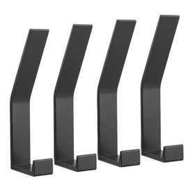 Coat Rack Hooks Wall Mounted, 4 Packs Wall Hooks for Hanging Clothes, Coat, Towel, Rope, Keys, Hats, Purse, Wall Hangers for Kitchen, Bathroom, Door, Cabinet, Hallways, Bedrooms (Black)