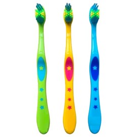 Oral Basics Baby, Infant & Toddler Toothbrush for Little Children Kids Ages 2 Years Old and Up, Extra Soft - Pack of 3