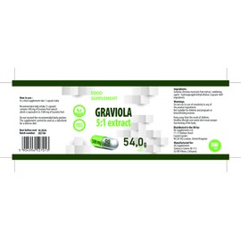 Hepatica Graviola Fruit Extract 2500mg Equivalent (500mg of 5:1 Extract) 90 Vegan Capsules, 3rd Party lab Tested, High Strength Supplement, Gluten and GMO Free