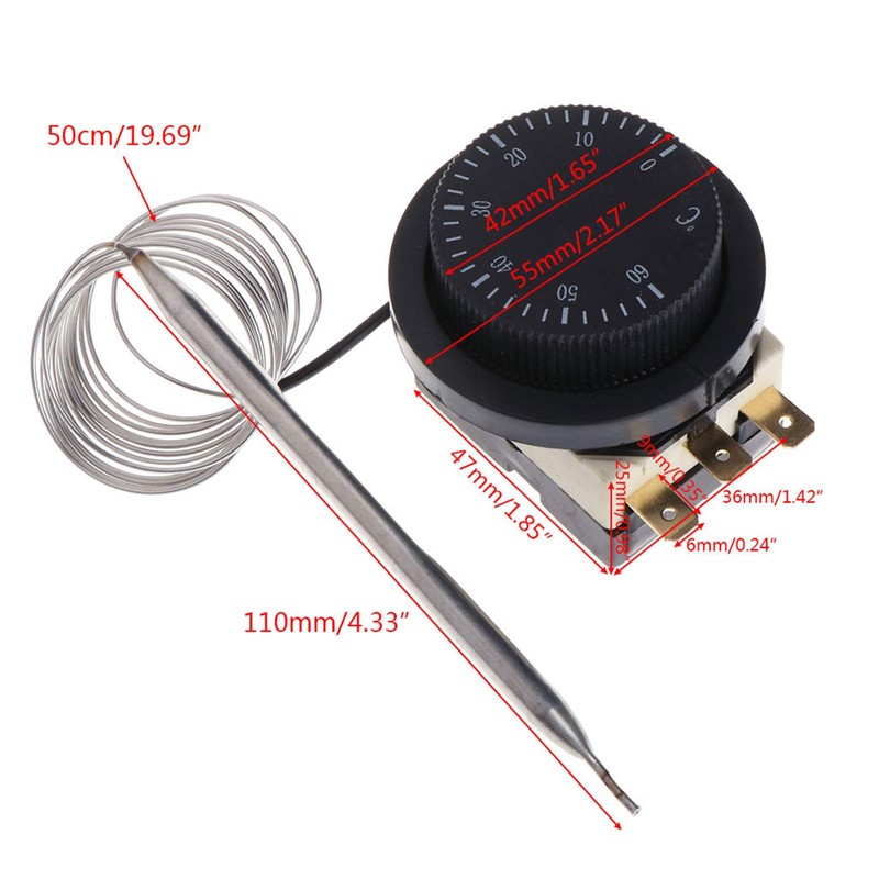 GUMEI 250V / 380V 16A 0-60°C Temperature Control Switch Capillary