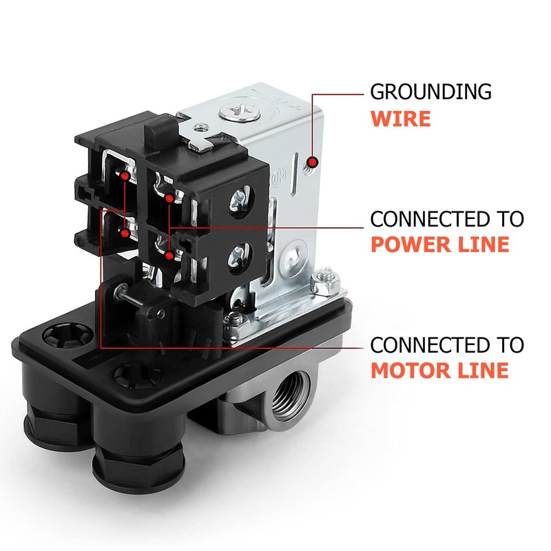 Preciva Air Compressor Pressure Switch Control Valve with 4 Way