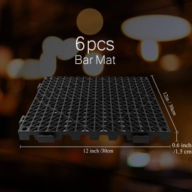 Tioncy Pcs Interlocking Bar Service Mat 12 x 12x 0.Inch Rubber Bar Spill Mat for 6