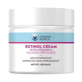 Vitamin World Retinol Cream 100,000 IU 2 oz., Vitamin A, Face Cream
