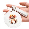 BJDAMAI Small Makeup Mirror Keychain, Compact Mirror for Purse,Leather Small