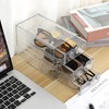 Hipiwe Hair Accessories Box Clear Desk Organizer Box with 3