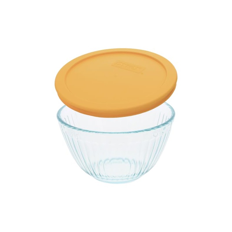 Pyrex 7401 3-Cup Sculpted Glass Mixing Bowl & 7401-PC 3