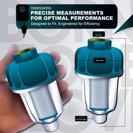 ORBON Storage Water Heater Filter | 40µm Inline Sediment Cleaner for Whole House | Portable Mesh for Under Sink & Water Heater System | 1/2'' MNPT+FNPT | Only Male Thread to Female Thread | 1 Unit