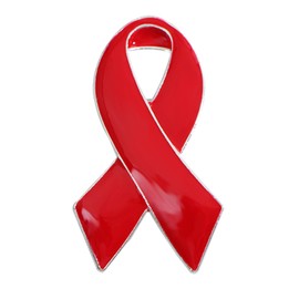 HOOLRZI Brooch Pin Red Ribbon Lapel Pin Tuberculosis HIV AIDS Awareness Brooch Hope Band Enamel Lapel Pins Badge for Charity Events, Metal