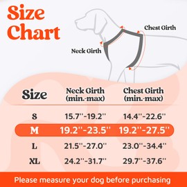 rabbitgoo Dog Harness Medium Sized, No Pull Dog Vest Harness with 3 Buckles, Adjustable Soft Padded Pet Harness with Easy Control Handle and Reflective Strips, Orange, M