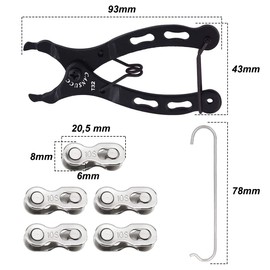 Saipor 10 Speed Bicycle Chain Repair Kit 5 Pairs Bicycle Chain Link Quick Link MTB Bike Repair Kit