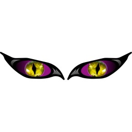 ProSticker 9029.7 (One Set) 3" x 7" Purple Evil Eyes Decals Sticker