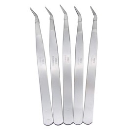 CKPSMS brand - #TWE7 5PCS 5 TWEEZERS STAINLESS STEEL 6" LONG