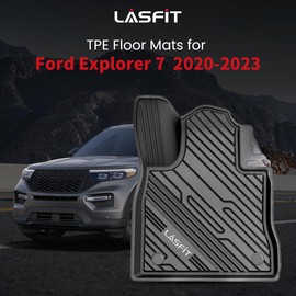 LASFIT Floor Mats for 2020-2025 Ford Explorer 7 Passenger丨Fits 1st, 2nd & 3rd Row丨 TPE All Weather Anti-Slip Floor Liners丨Full Set 2020 2021 2022 2023 2024 2025 Ford Explorer Accessories, Black